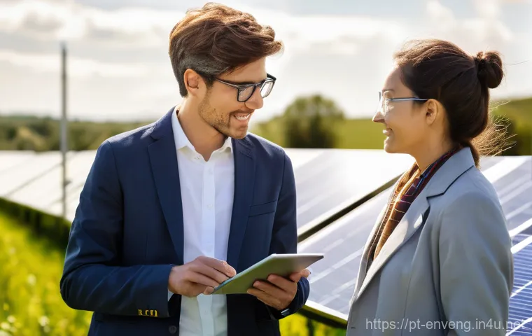 환경공학 관련 협회 및 학회 - **Prompt:** In a sleek, futuristic environmental research laboratory, a team of two engineers (one m...