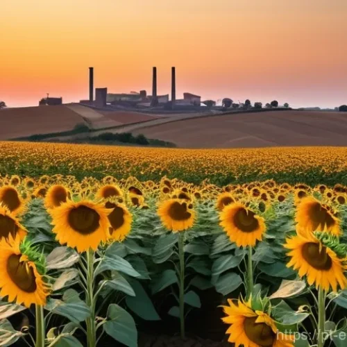 토양 복원 기술 - **Prompt:** A wide shot of a former industrial site in Alentejo, Portugal, transformed into a vibran...