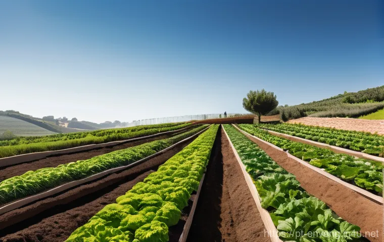 토양 복원 기술 - **Prompt:** A highly detailed, artistic macro shot peering into healthy, dark soil, revealing a bust...