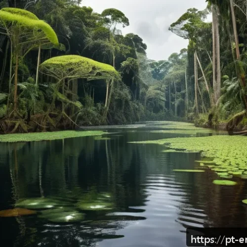 Home 30 환경 데이터 분석 및 모델링 - A detailed scene of a dense Brazilian Amazon rainforest monitored by advanced environmental sensors ...