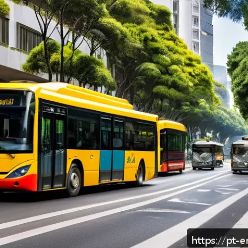 Home 17 환경 공학과 기후변화 - A vibrant urban street scene in a Brazilian city like São Paulo featuring a dedicated bike lane bust...