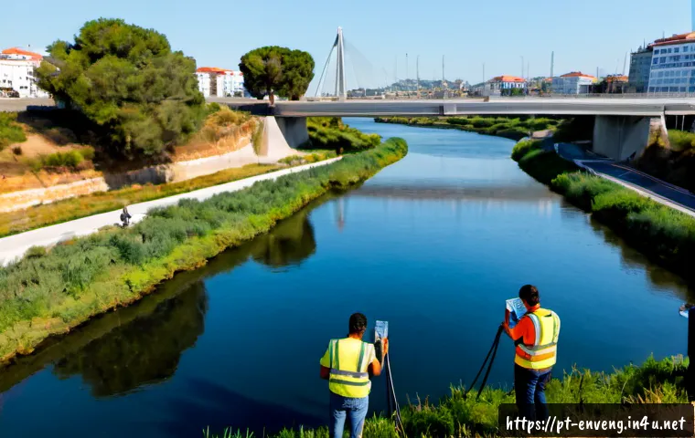 Home 17 환경공학의 공학적 접근 - Photorealistic environmental engineering field study at a restored urban river in Portugal, diverse ...